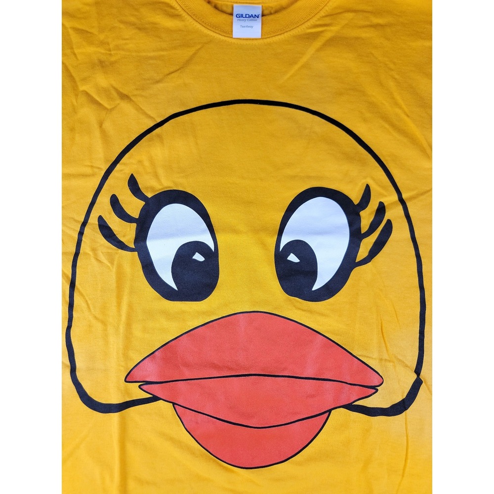 Gildan Yellow Duck Face Graphic T-Shirt Tee Heavy Cotton Adult Unisex - Picture 1 of 11
